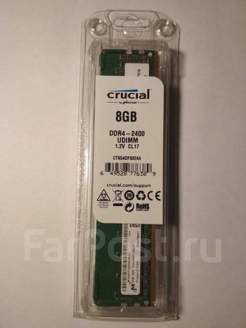 Оперативная память DDR4 Crucial [CT8G4DFS824A] 8 ГБ 2400 МГц ...