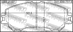 ������� ��������� �������� �������� Nissan Qashqai Prcmake J10Z 2008.02-2015.09 [GL] Febest 0201J11EF 0201J11EF ����