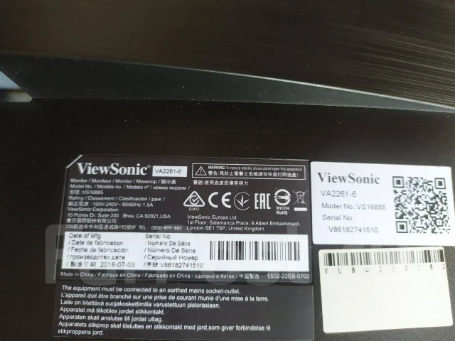 ViewSonic. 21.5", ���������� �� (LCD, LED, QLED) ����