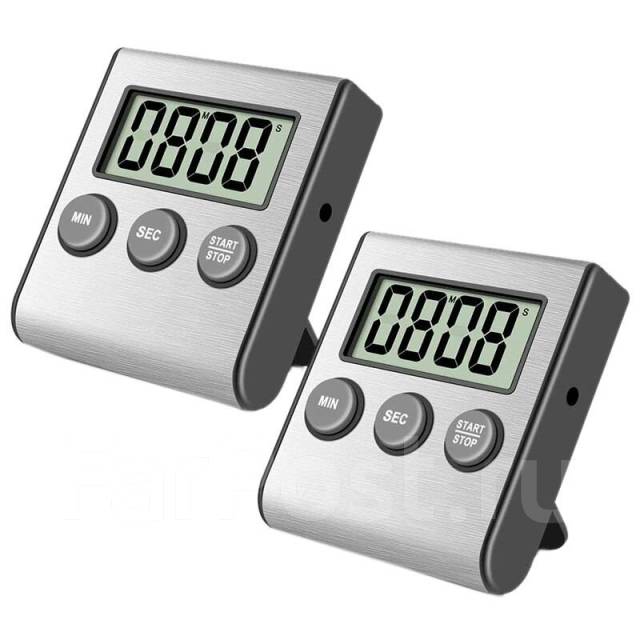 Таймер кухонный цифровой JS-109 с магнитом, нержавеющая сталь, синий ...