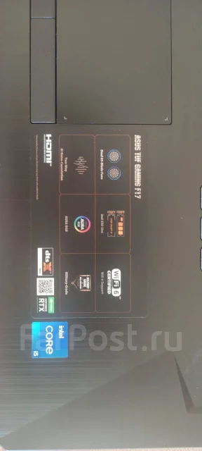 Asus TUF Gaming F17. 17.3", 2,7����, ��� 8 ��, ���� 512���, WiFi: 1, Bluetooth: 1, ����������� �� 99��. ����