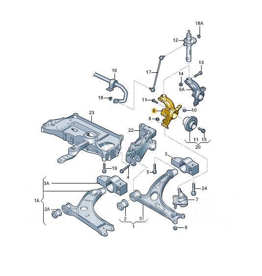 Подвеска передняя фольксваген поло седан схема