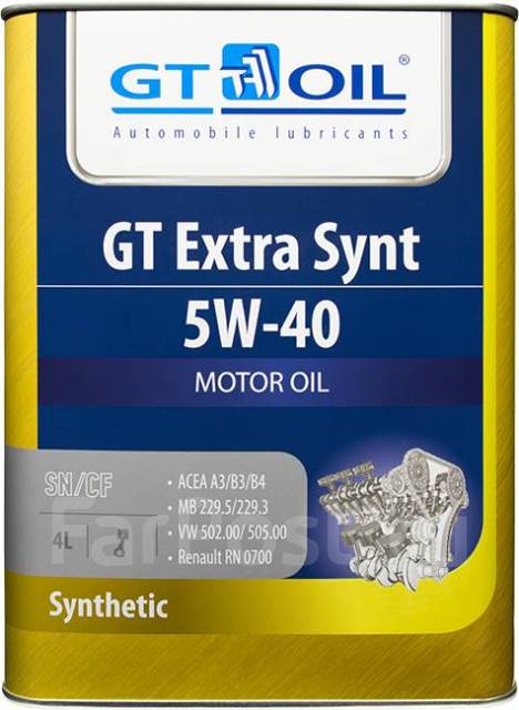 GT OIL синтетическое моторное масло GT Extra Synt, SAE 5W-40, API SN/C ...