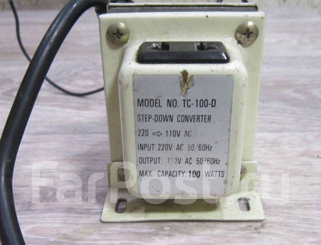 Трансформатор 220В-110В 100W, рабочий - Свет и электрика во Владивостоке