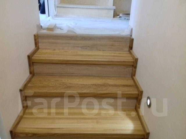 Обшивка бетонных лестниц деревом, изготовление доставка монтаж во ...