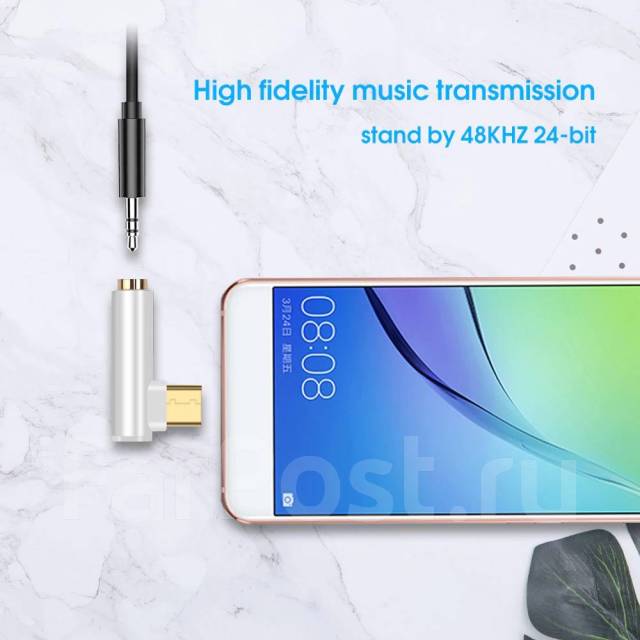 Переходник с разъемом для наушников Type-C на mini jack AUX 3,5 мм ...