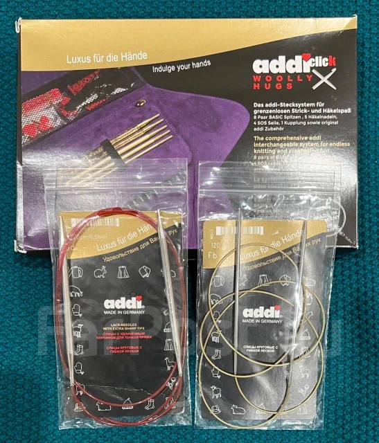 Astuccio Porta Ferri Addi Click In Viola By Woolly Hugs - Set Completo Per Maglieria E Uncinetto
