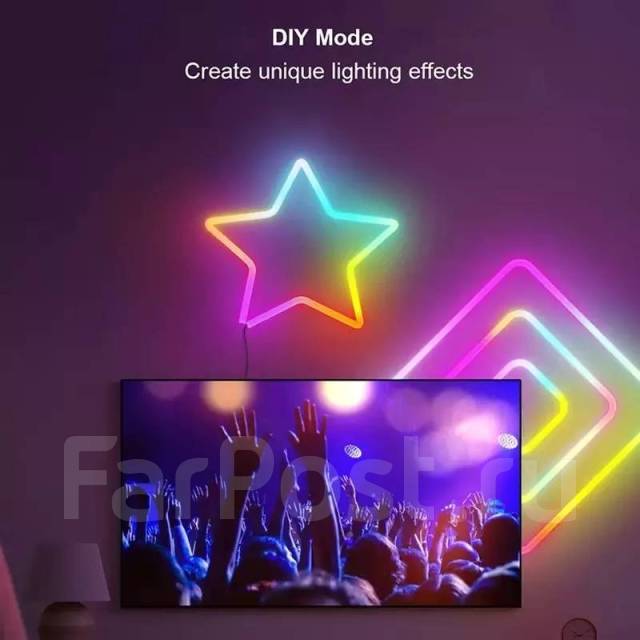 Гибкая светодиодная RGB неоновая лента, подсветка потолка, кухни,5 м ...