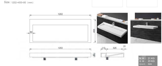 Столешница моноблок flat 100см 859 100