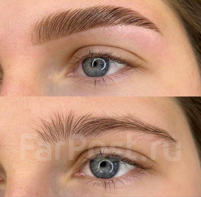 Окрашивание Долговременная укладка бровей Ламинирование ресниц во ...