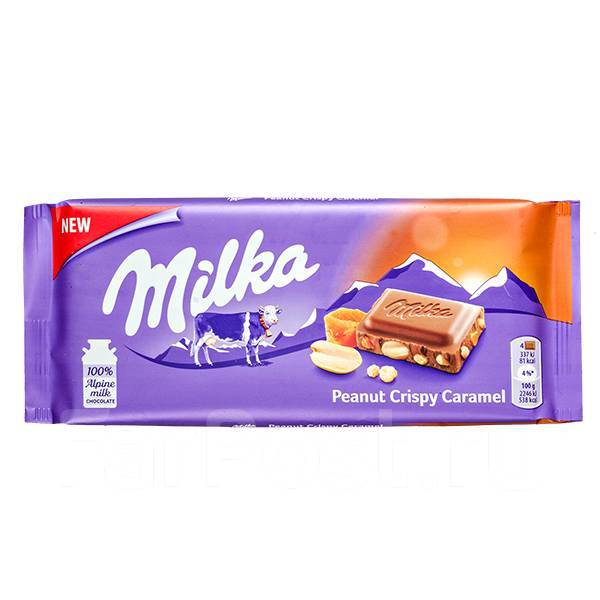 Шоколад Милка Peanut Crispy Caramel 90 г 1 уп. х 21 шт, в наличии. Цена ...