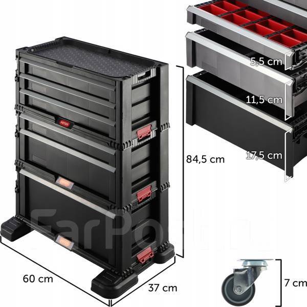 Ящик для инструментов 5 Drawer Tool Chest System на колесах Keter ...