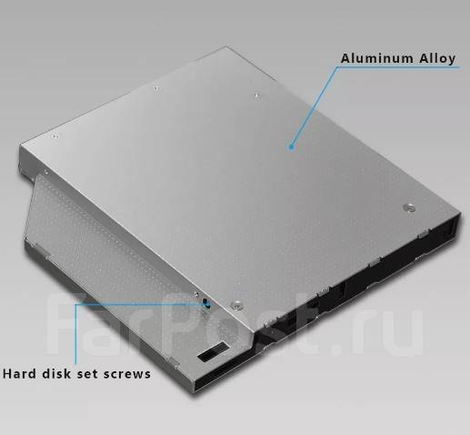 Переходник (салазка) для дополнительного HDD/SSD в отсек ноутбука CD/D ...