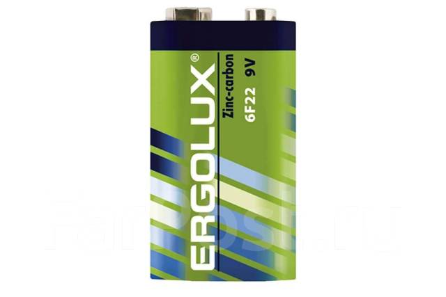 Батарейка Ergolux 9V 6F22 крона, новый, в наличии. Цена: 60₽ во ...