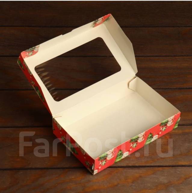 Подарочные коробочки с окном на Новый год, 20x12x4 см - Цветы ...