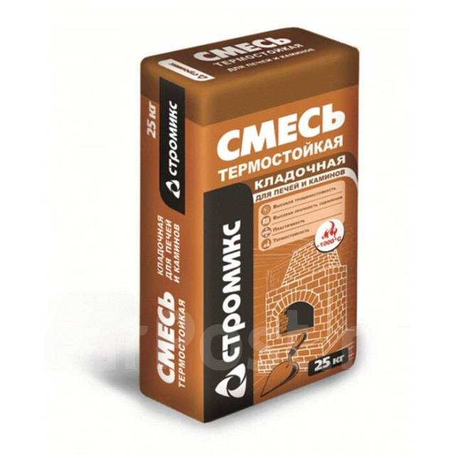 Смесь термостойкая кладочная (для печей и каминов) 25 кг Стромикс, в ...