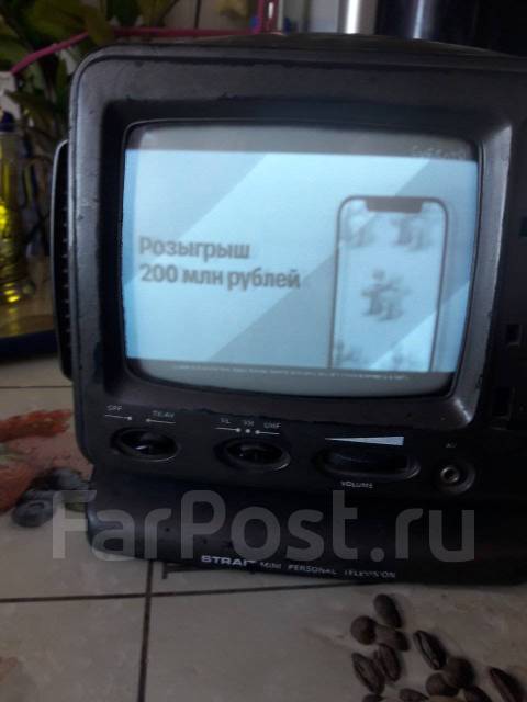 Телевизор 5,5 " диогональ 12 вольт чёрно-белый Strait, CRT (ЭЛТ), б/у ...