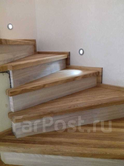 Облицовка бетонной лестницы деревом, изготовление, установка ...