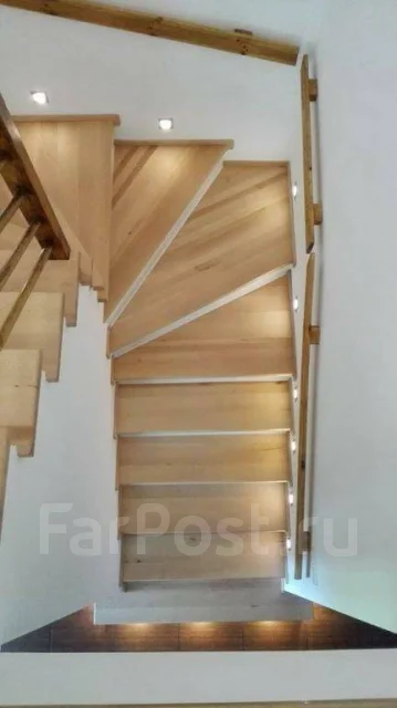 Облицовка бетонной лестницы деревом, изготовление, установка ...