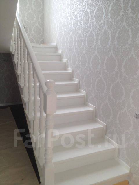 Облицовка бетонной лестницы деревом, изготовление, установка ...