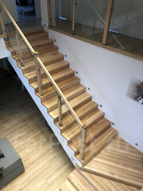 Облицовка бетонной лестницы деревом, изготовление, установка ...