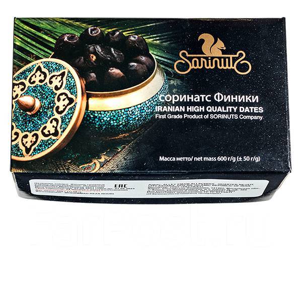 Финики сушеные в коробочке 600 г 1 уп. х 12 шт. Sorinuts - Продукты ...