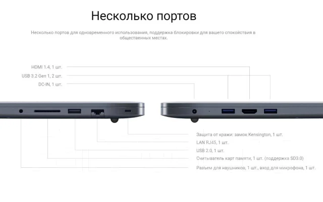 Xiaomi RedmiBook. 15.6", 3����, ��� 8 ��, ���� 256���, WiFi: 1, Bluetooth: 1, ����������� �� 10��. ����
