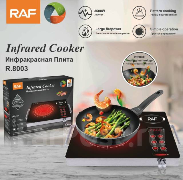 Плита электрическая RAF R8003,1-конф, стеклокерамика, 3500Вт - Кухонные ...
