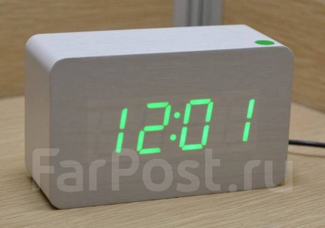 Часы настольные электронные LED светодиодные цифровые под дерево ...
