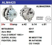 ��������� Mitsubishi FUSO, 6D17, 6M61, 24V,50A KR Motorherz ALM4425LK ����