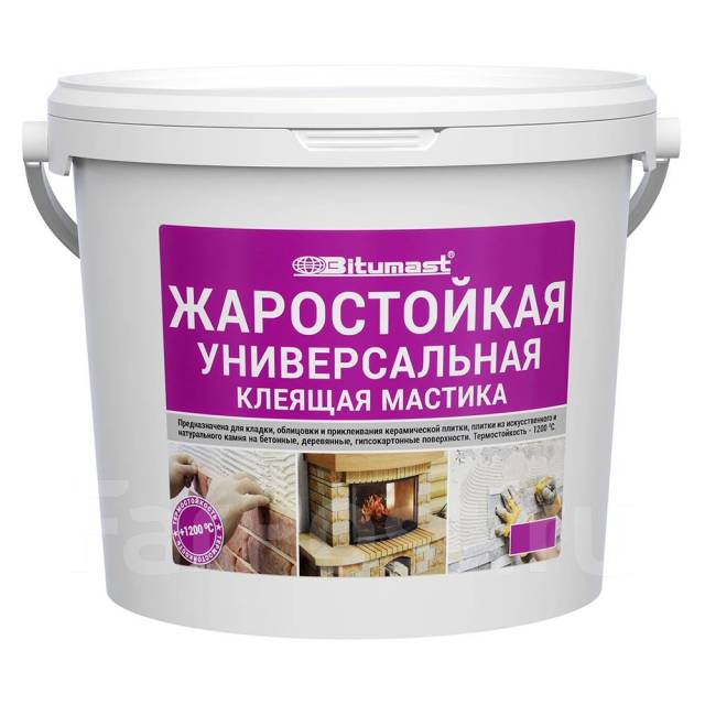 Клей-мастика жаростойкая "Bitumast" 5кг, в наличии. Цена: 599₽ во ...