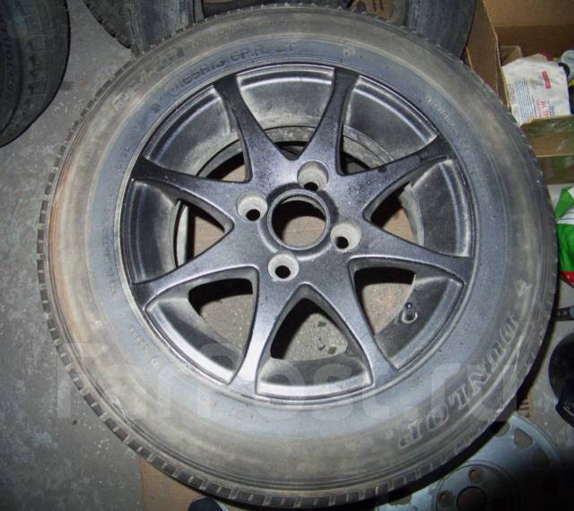 4 колеса -литьё 4х100, шины Dunlop_165 /55_R14 + пара литья +запаска ...