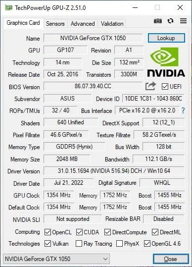 GeForce GTX 1050 ����