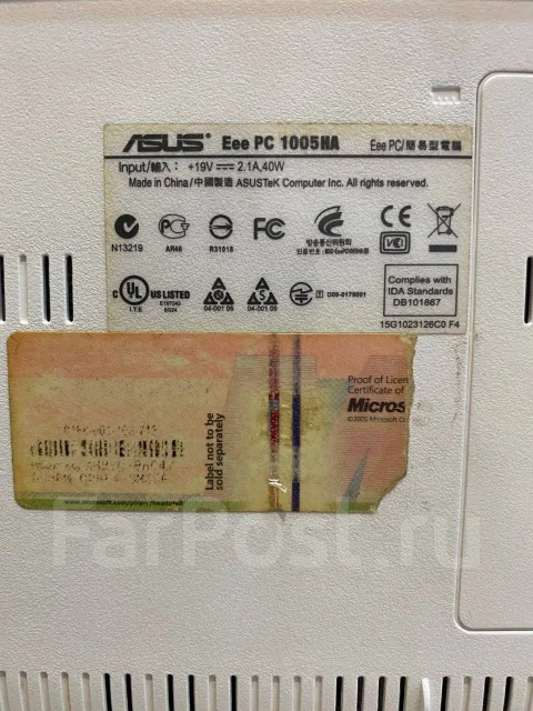 Asus Eee PC 1005HA. 11", ��� 2048 ��, ���� 160���, WiFi: 1, Bluetooth: 1, ����������� �� 1��. ����