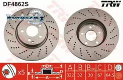 ���� ��������� Mercedes W204 07-/W212 09- Sport �������� D 322��. TRW DF4862S DF4862S ����