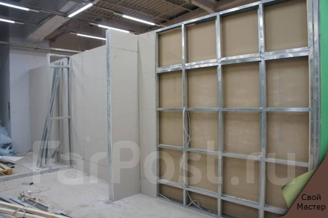Монтаж перегородок и стен из гипсокартона, блоков во Владивостоке