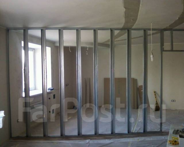 Монтаж перегородок и стен из гипсокартона, блоков во Владивостоке