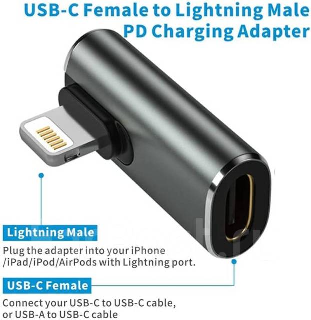 Адаптер переходник с Usb Type-C на Lightning, 20 Вт, новый, в наличии ...