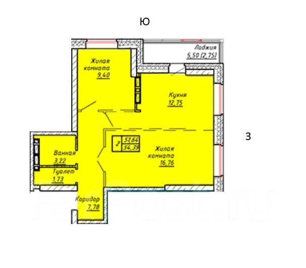 2-х ком. квартира 54,4 кв. м ул. Зеленый бульвар 26 - Купить 2 ...