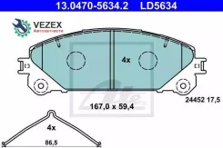 ������� �������� ��������!ceramic Lexus RX270/350/450H, Toyota HighLander 3.5 08 13.0470-5634.2 ATE 13047056342 13047056342 ����