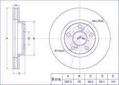 ���� ��������� /�������� /TI-GUAR ��� Toyota Opa #CT10, Premio, Allion #ZT240, Corona AT19# /21#; 255/25��; TG-43512-32300 RN1058V 4351220450 43512204...