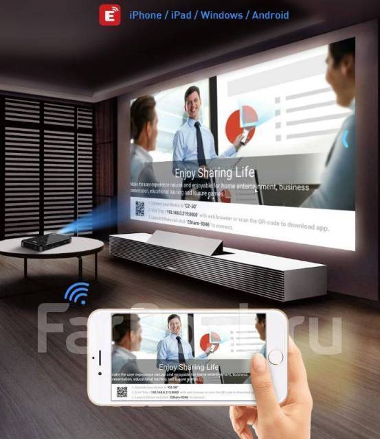 Мини проектор, проэктор на стену DLP P09 Android андроид Smart Wi-Fi ...