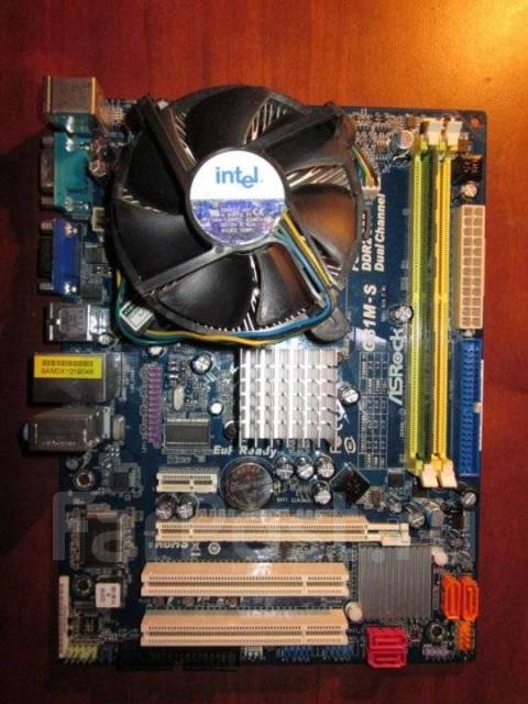 Комплект компьютера, плата, процессор, память, кулер, LGA775, Intel, б ...