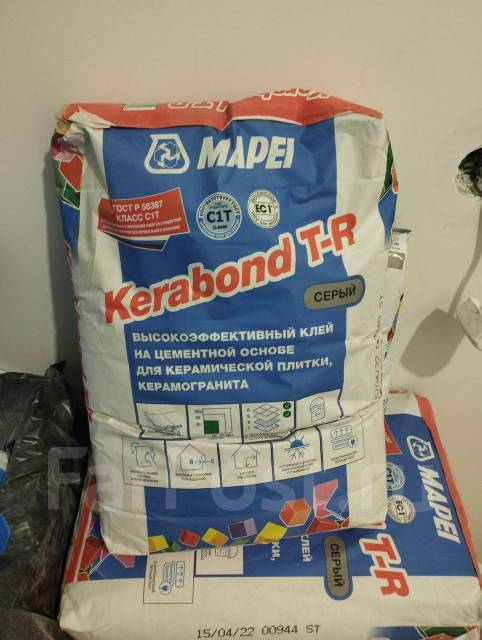 Клей плиточный Mapei Kerabond T-R Grey: серый, 25 кг, 44 %, 44 %, ип ...