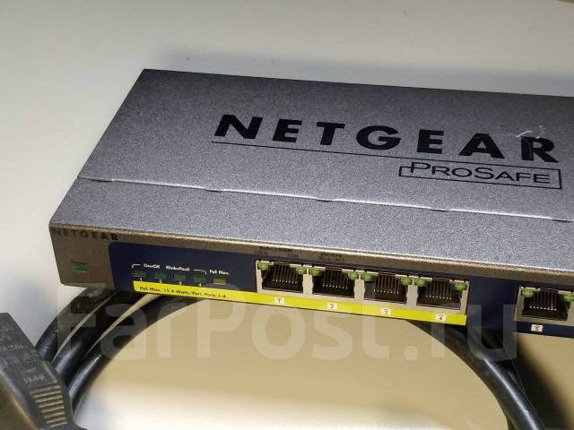 Управляемый коммутатор Netgear GS108P Гигабитный, 8 портов, PoE, б/у ...