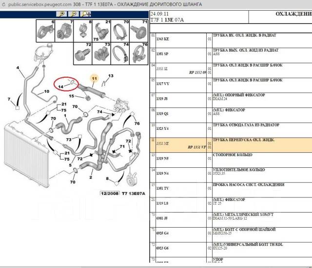 Система охлаждения пежо 308 ep6 схема