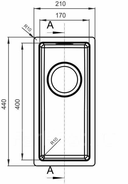 Мойка кухонная стальная нижнего монтажа Оптима 170 Флорентина, в ...