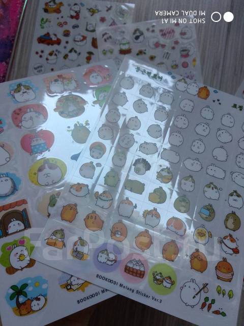 Кавайные стикеры Molang. 6 видов - Канцелярия во Владивостоке