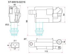   Toyota 1JZ# / 2JZGE JZX10# 96-00 / 1JZ# JZX11# ST-90919-02216 