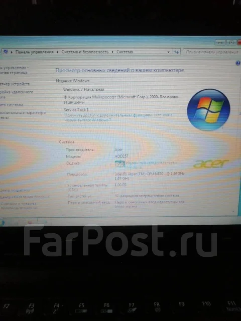 Acer Aspire. ��� 1024 ��, WiFi: 1, Bluetooth: 1, ����������� �� 7��. ����